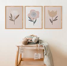 Scandinavian Flowers Prints Nursery Wildflower Wall Decor Etsy In 2020 Nursery Prints Nursery Decor Neutral Flower Art