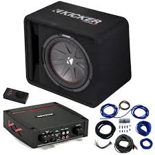 12 kicker comp (300 watt) x2 in a box powered by 800watt rockford fosgate amplifier, from an alpine deck. Kicker Bundle Compatible With Universal Car 43vcwr122 Compr 12 Loaded Sub Box Enclosure With 44kxa4001