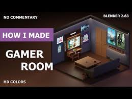 Blender 3d Modeling Ps4 Gamer Room Youtube In 2020 Gamer Room Blender 3d Blender