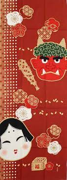 濱文様 捺染絵手拭い 節分豆まき メール便ok rakutenichiba 楽天 節分 豆まき 文様 塗り絵