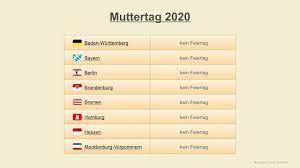 Muttertag findet immer am 2. Muttertag 2020 Datum Festtage Deutschland 2020 Youtube