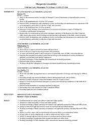 Select the fresher resume template that is usable for the job position that you are applying for or the industry where you would like to work. Anti Money Laundering Analyst Resume Samples Velvet Jobs