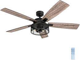If you like traditional style but want a little touch of modern, this fan is the one. Amazon Com Honeywell Ceiling Fans 50614 01 Carnegie Ceiling Fan 52 Matte Black Home Improvement
