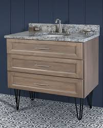 Yorkshire 36 Hairpin Leg Vanity With Ultra 2 Drawers In Maple Beachside Stain Shown With Optional Hardware Choose Bathrooms Remodel Vanity Bellingham Quartz