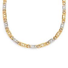 Men S 10k Two Tone Gold 6 0mm Window Link Chain Necklace 22 Gold Chains For Men Chains For Men Jewelry Chain Types