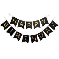 Black and gold 12 ft flag banner pennant decoration bunting awards hollywood. Happy Birthday Flag Banner Black Gold Birthday Flags Happy Birthday Black Happy Birthday Bunting
