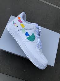 Black Air Forces Customised Af1 Destroyed Swooshes Ta Customs Aesthetic Shoes Custom Nike Shoes Hype Shoes