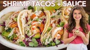 Transfer the fish to a platter, break into 8 pieces and cover loosely with aluminum foil. Easy Shrimp Tacos With Best Shrimp Taco Sauce Youtube