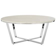 White Allure Round Coffee Table Contemporary Lounge Furniture The orient coffee table allows you to place this corner table beside a sofa or lounge chair.