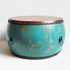 Check out the danville teak brown round wood outdoor coffee table available in this collection. Turquoise Drum Coffee Table Buy Online In Angola At Angola Desertcart Com Productid 44095447