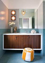 I knew right away her idea was the perfect solution to use in the bathrooms. 14 Midcentury Modern Bathroom Tile Ideas Hunker Modern Bathroom Tile Mid Century Modern Bathroom Modern Bathroom Vanity