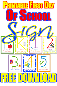 Search for design your own sign free at teoma. Printable First Day Of School Signs Pre K Through 5th Grade Color Me Crafty