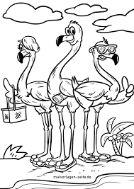 Coloring Page Flamingos Birds Free Coloring Pages