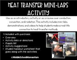 Heat Transfer Mini Labs Activity Heat Transfer Lab Activities Activities
