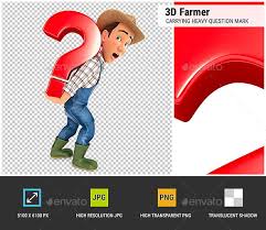 3d Farmer Carrying Heavy Question Mark In 2020 This Or That Questions Question Mark 3d Characters