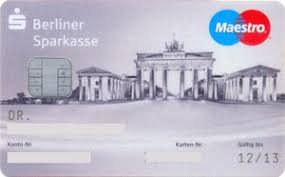 All bank addresses, contact telephone/fax numbers, opening. Bank Card Berliner Sparkasse Ms 08 Berliner Sparkasse Germany Federal Republic Col De Ms 0201