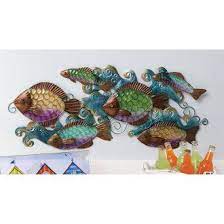 School Of Fish Glass Wall Decor Fish Wall Decor Glass Wall Art Wall Decor