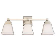 Search for lights that are great for you! Hampton Bay Landray 3 Light Brushed Nickel Vanity Light With Frosted Glass Shades Hjc1393a 3 The Home Depot Vanity Lighting Bathroom Light Fixtures Vanity Light Fixtures