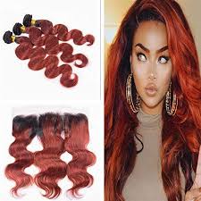 Incolorwig special brazilian water wave unprocessed virgin human hair weave 4 bundles. Cloud Hair Ombre Color Dark Orange Body Wave Hair Bundles Weaves And T Ninthavenue Europe