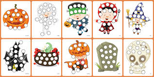 Halloween is a fun time for kids and adults alike. Free Preschool Printable Worksheets Halloween Do A Dot Printables