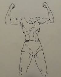 You really have to study anatomy reference books to understanding of what's going check the silhouette of the torso to look for opportunities you might have missed to add more life i am looking for the relationships between the outline and the inner muscle, the way one wraps. Full Body Muscular Female Drawing
