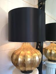 Large Gold Chunky Base Modern Table Lamp Black Shade Bedside Lighting Modern Table Lamp Table Lamp Gold Table Lamp