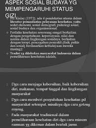 Seperti tarian di bali dipengaruhi agama hindu, tarian jawa dipengaruhi kejawen, dan tarian aceh dipengaruhi agama islam, kata didik karena latar belakang pesantren, banyak santri yang bersikap toleran terhadap budaya setempat. Aspek Sosial Budaya Yg Mempengaruhi Status Gizi