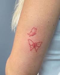 15 Small Simple Butterfly Tattoo Ideas Brighter Craft Red Ink Tattoos Red Tattoos Tattoos