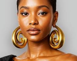 Large Gold Statement Hoop Earrings: Bohemian African Bold Oversized Jewelry 