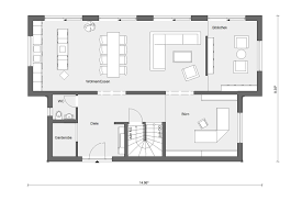 Einfamilienhaus stadtvilla modern mit zeltdach & putz fassade bauen, offener haus grundriss mit galerie, rund 200 qm groß, 6 zimmer, gerade treppe, 3 kinderzimmer & home office. Fertighaus Mit 200 Qm Schworerhaus