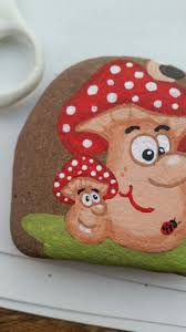 Fliegenpilz Lustig Gesicht Stein Fliegenpilz Steine Bemalen Steine