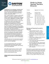 Guide To Using Top Cast Surface Retarder