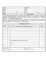 Fillable Shipping Paper Fill Online Printable Fillable Blank Pdffiller