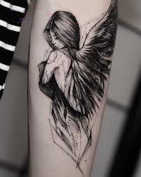 + body measurements & other facts. Bk Tattooer On Instagram Angel Done At Bk Inkstudio Killersilverink Sketch Style Tattoos Badass Tattoos Tattoos
