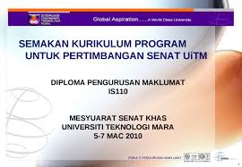 Diploma pengurusan dan teknologi pejabat (uitm). Semakan Kurikulum Program Untuk Pertimbangan Senat Uitm Ppt Powerpoint