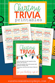 For each correct answer, you get one point. Christmas Trivia Game Printables Sunshine And Rainy Days