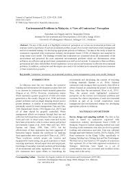 According to 29 selected papers, the studies mainly focused on three main environmental issues in malaysia which were: Pdf Environmental Problems In Malaysia A View Of Contractors Perception