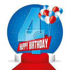 Bleib immer jung, wie du es bist, hier ein geschenk, das nur für dich bestimmt ist. 4 Jahre Alles Gute Zum Geburtstag Fototapete Fototapeten Myloview De