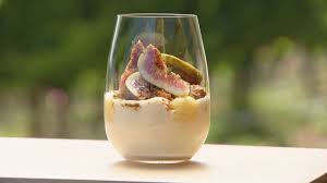 Goat S Cheese Mousse With Walnut Brittle Lemon Curd With A Lemon Thyme And Honey Syrup Lemon Curd Honey Syrup Masterchef Recipes