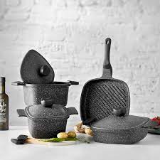 Karaca dark brown bio granit 7 parça tencere seti 2018. Karaca Bio Granit Kare 7 Parca Tencere Seti Grey Karaca