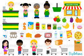 Grocery Store Clip Art Supermarket Graphic By Clipartisan Creative Fabrica Grocery Store Grocery Shop Grocery