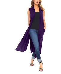 Isaac Liev Eggplant Side Slit Vest