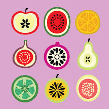 All Fruit In Purple Screen Circle Art Fruit Icons Classroom Art Projects