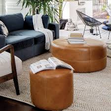 Archibald Leather Ottoman 36 Adler Tan In 2020 Leather Ottoman Coffee Table Leather Ottomans Living Room Leather Ottoman