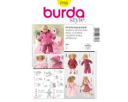 Auch puppen wollen schick sein. Schnittmuster Winter Puppenkleider Burda Style 7753