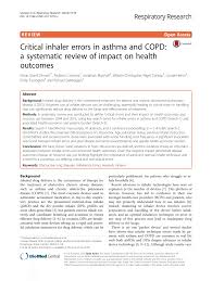 Pdf Critical Inhaler Errors In Asthma And Copd A