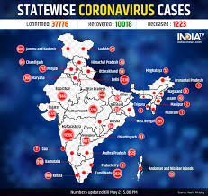 The centre has also banned all international commercial flights from landing in india for a week starting march 22. Coronavirus In India Death Toll Rises To 1223 Cases Mount To 37776 Check State Wise Tally India News India Tv