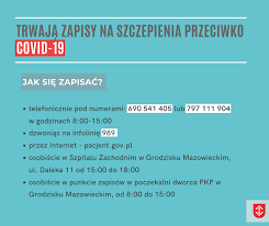 Zobacz najciekawsze publikacje na temat: Zapisy Na Szczepienia Przeciwko Covid 19 Grodzisk Mazowiecki