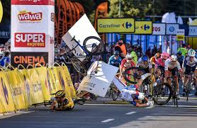 Dutch cyclist fabio jakobsen is back on his bike after suffering serious injuries in a crash in august's tour of poland. Horror Crash Leaves Cyclist Jakobsen With One Tooth 130 Stitches