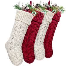 Maybe you would like to learn more about one of these? Amazon Com Limbridge Christmas Stockings 4 Pack 18 Inches Large Size Cable Knit Knitted Xmas Stockings Rustic Personalized Stocking Decorations For Family Holiday Season Decor Cream And Burgundy Home Kitchen